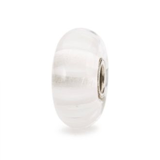 Trollbeads Womens Stripe Glass Bead Charm In White