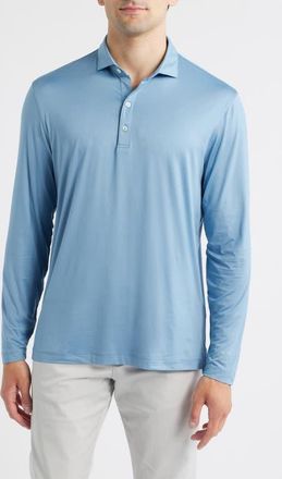Johnnie-O Swing Long Sleeve Performance Polo in Carbon Fiber at Nordstrom, Size Xx-Large
