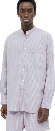 Tekla Band Collar Shirt - Heren - Casual Overhemden - Paars - XS - Katoen - Overhemden