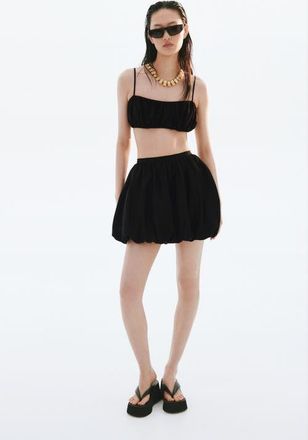 H&M Bubble-hem Mini Skirt in Black at Nordstrom, Size X-Small
