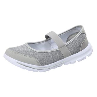 Generic Women Casual Slip On Sneakers Fashion Flat Soft Sole Comfortable Lightweight Walking Shoe for Everyday Wear (Grey, 5.5)