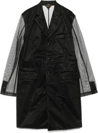 Comme Des Garçons Cappotto con strato in rete - Nero