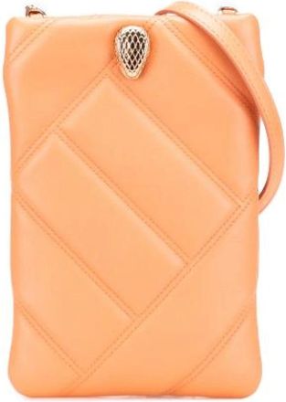 Bulgari Pre-owned Cross Body Bags, female, Orange, Size: ONE SIZE Pre-owned Leather crossbody-bags
