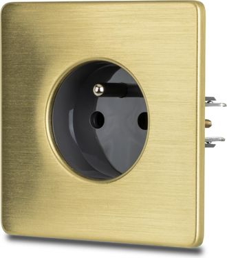 OEM Enchufe El&eacute;ctrico Individual De Acero Cepillado Gris Con Revestimiento Pvd De Lat&oacute;n