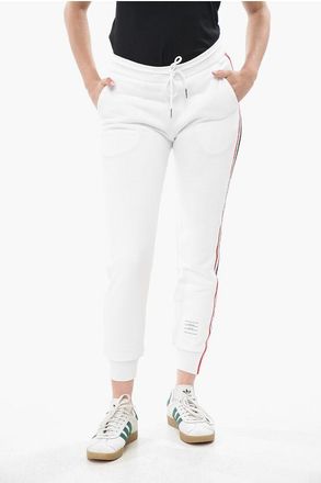 Thom Browne Brushed Cotton Joggers with Iconic Side Stripes size 40