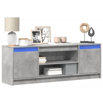 Berkfield Home TV Cabinet with LED Concrete Grey 139.5x34x50 cm Engineered Wood