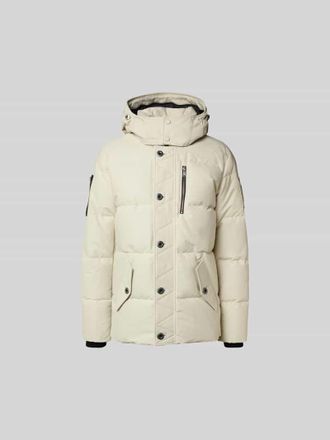 Moose Knuckles Daunenjacke mit abnehmbarem Webpelzbesatz in Offwhite, Gr&ouml;&szlig;e XXL