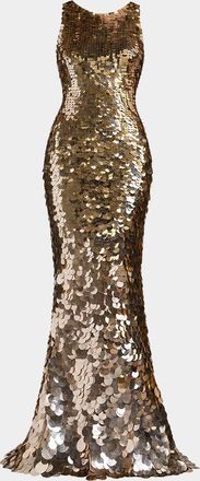 Mac Duggal Sequined Sleeveless Gown
