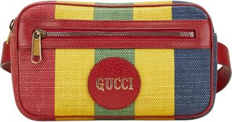 Gucci Multi-Color Canvas Leather Sling Bag (Pre-Owned)
