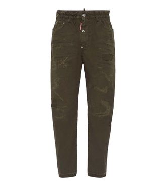 Dsquared2 Dark Green Distressed Chinos