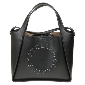 Stella McCartney Stella McCartney, Handbags, female, Black, Size: ONE SIZE Logo Tote Bag