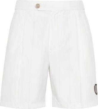 Brunello Cucinelli logo-appliqué tailored shorts - men - Polyurethane/Polyester - S - White