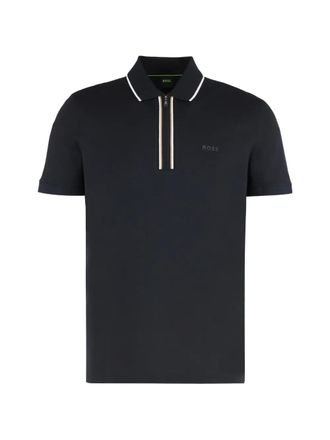 BOSS half-zip polo shirt - men - Cotton/Spandex/Elastane - 3XL - Black
