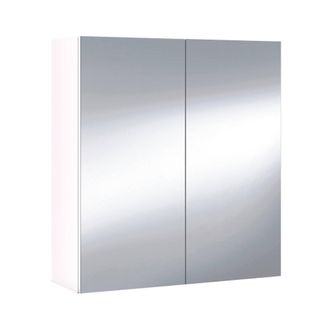 Dmora Dmora - Armario De Pared Lafayette, Mueble Columna Para Ba&ntilde;o, Armario Colgante, Color Blanco Brillante, Cm 60x21h65 - 2 Puertas, Con Embalaje Reforzad