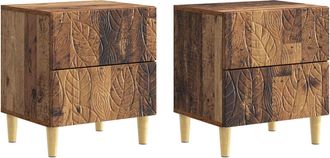 vidaXL Mesita De Noche 2 Uds. Madera Envejecida 43 X 34,5 X 48 Cm Vidaxl