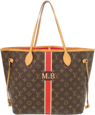 Louis Vuitton Brown Monogram Red Color Monogram Tote Bag (Pre-Owned)