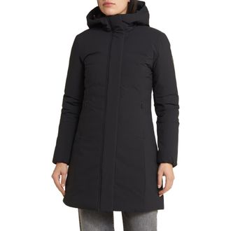 Save The Duck Leyla Hooded Water Repellent Insulated Recycled Polyester Coat in Black at Nordstrom Rack, Size 0(Xs)