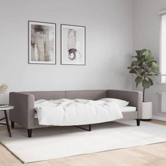 vidaXL Furniture Limited - Sof&aacute; Cama Sin Colch&oacute;n Tela Gris Taupe 100x200