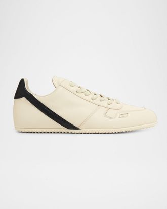 Rick Owens Minimal Leather Low-Top Sneakers