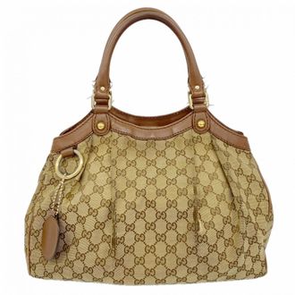 Gucci Brown Canvas Tote Bag (Pre-Owned)