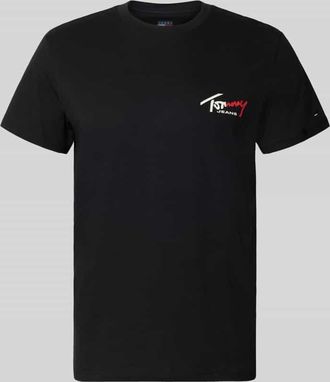 Tommy Jeans Slim Fit T-Shirt aus reiner Baumwolle in Black, Gr&ouml;&szlig;e XXL