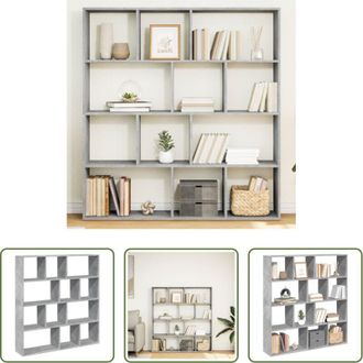 vidaXL Libreria grigio cemento - Libreria Grigio Cemento 132x29x141,5 cm in Legno Multistrato