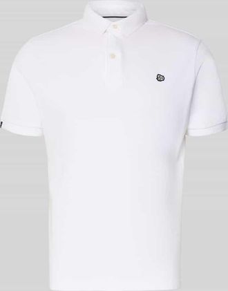 Superdry Regular Fit Poloshirt mit Logo-Stitching in Weiss, Gr&ouml;&szlig;e XXXL