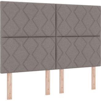 vidaXL Headboard with LED Strip Lights Adjustable Taupe 160 cm Fabric vidaXL