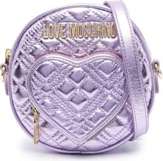 Love Moschino quilted round-shape mini cross-body bag - women - Polyurethane - OS - Purple