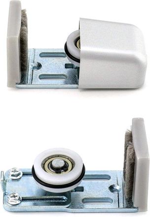 OEM Allecta - Gu&iacute;a De Suelo Para Puerta Corredera Con Ruedas Antiara&ntilde;azos - Color Plata - 2 Unidades