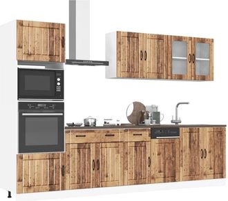 vidaXL Vidaxl - Mueble Cocina Kalmar Madera Vieja 7 Pzas Madera Contrachapada