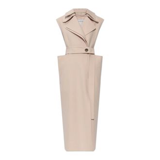 Sportmax Sportmax, Single-Breasted Coats, female, Pink, Size: XS Bosso Sleeveless Coat