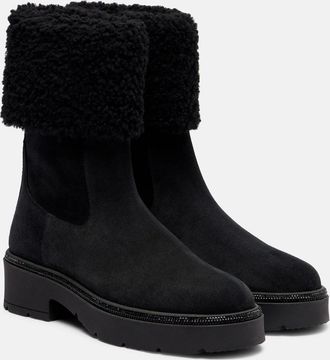 Rene Caovilla Embellished suede Chelsea boots