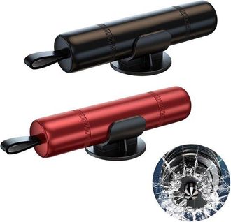 OEM Juego De Herramientas De Emergencia De Dos Piezas, Mini Martillo De Seguridad Para Coche, Rompeventanas Con Dos Soportes, Rojo, Negro