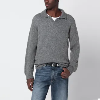 Roberto Collina Maglione grigio m&eacute;lange in lana