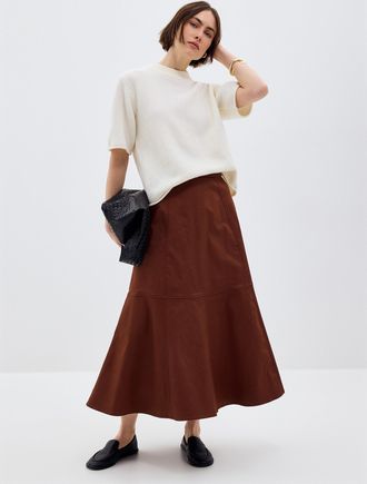 Soaked In Luxury Womens Malo hazelnut flared maxi skirt