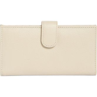 Mundi MUNDI Slim Leather Clutch Continental Wallet in Parchment at Nordstrom Rack
