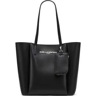 KARL LAGERFELD ルサンキヨムソックスハック 205W6004 K/ESSENTIAL black bag with croc texture brand Karl Lagerfeld