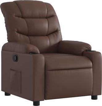 vidaXL Sill&oacute;n Reclinable De Cuero Sint&eacute;tico Marr&oacute;n Vidaxl