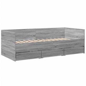 Berkfield Home Versatile Daybed w/Drawers Frame Grey Sonoma 75x190 cm Small Single