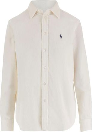 Polo Ralph Lauren Camicia a coste con ricamo - Bianco