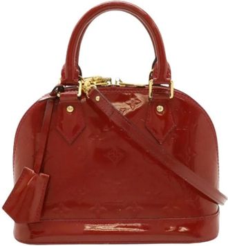 Louis Vuitton Pre-owned Handbags, female, Red, Size: ONE SIZE Pre-owned Monogram Vernis Alma BB Handbag