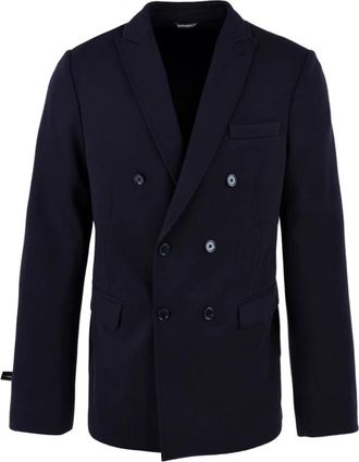 Daniele Alessandrini Rubinetto Double-Breasted Blazer - Heren - Blazers - Blauw - XL - Polyester - Jassen