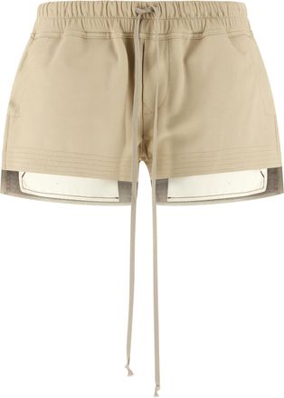 Rick Owens Beige Lamb Leather Bermuda Womens Shorts
