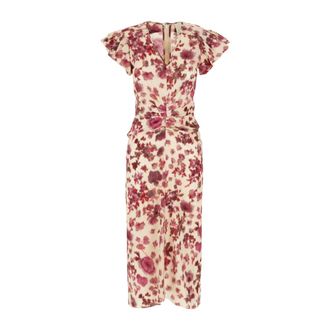 Isabel Marant Silk Floral Dress - female - Isabel Marant - Maxi Dresses - Pink - M - Dresses