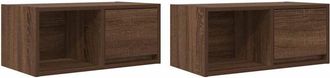 vidaXL Vidaxl - Muebles De Tv 2uds Roble Marr&oacute;n 60x31x25,5 Cm Madera Ingenier&iacute;a