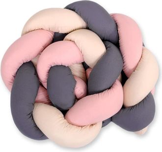 OEM Protector De Cuna Trenzado - Beige-rosa Sucio-antracita