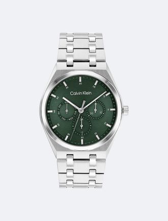 Calvin Klein Mens Multifunction Link Bracelet Watch - Green - OS