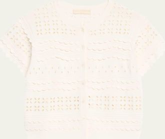 Ulla Johnson Abriana Eyelet Cropped Cardigan