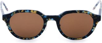 Thom Browne Ovalen Zonnebril - Dames - Zonnebrillen - Blauw - ONE Size - Accessoires